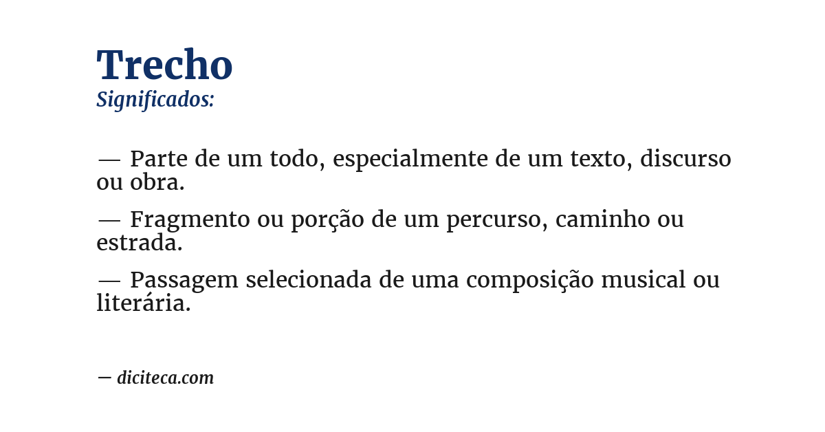 Significado de trecho