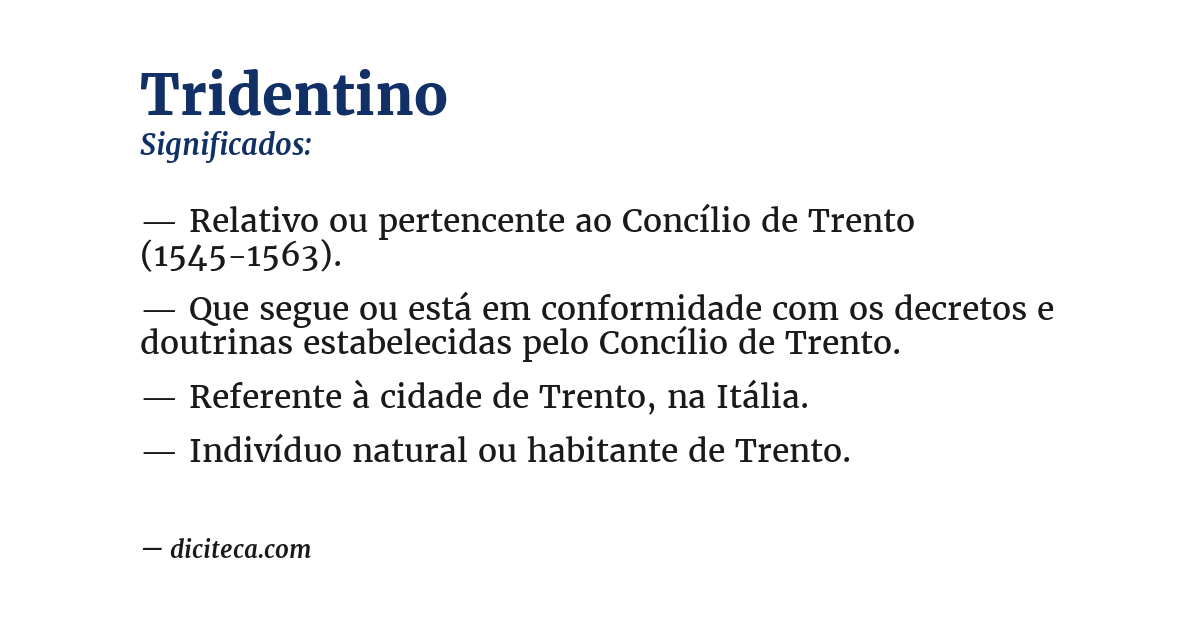 Significado de tridentino