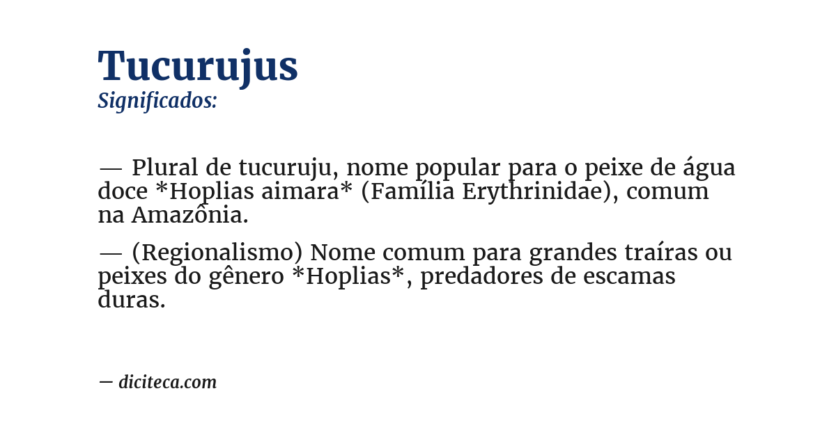 Significado de tucurujus