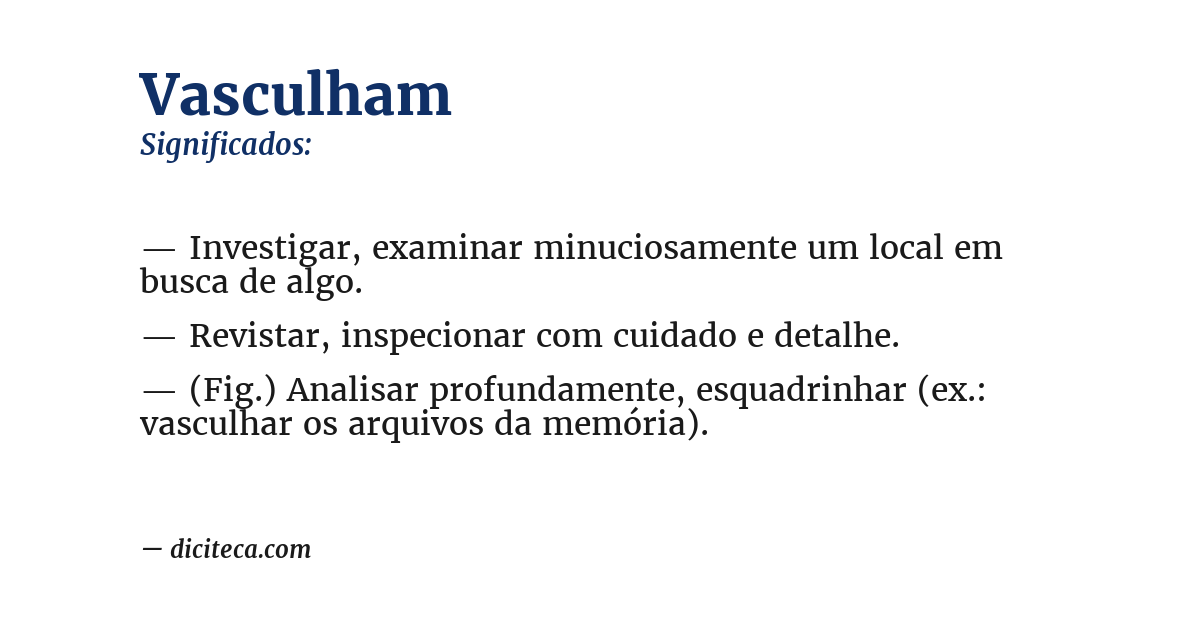 Significado de vasculham