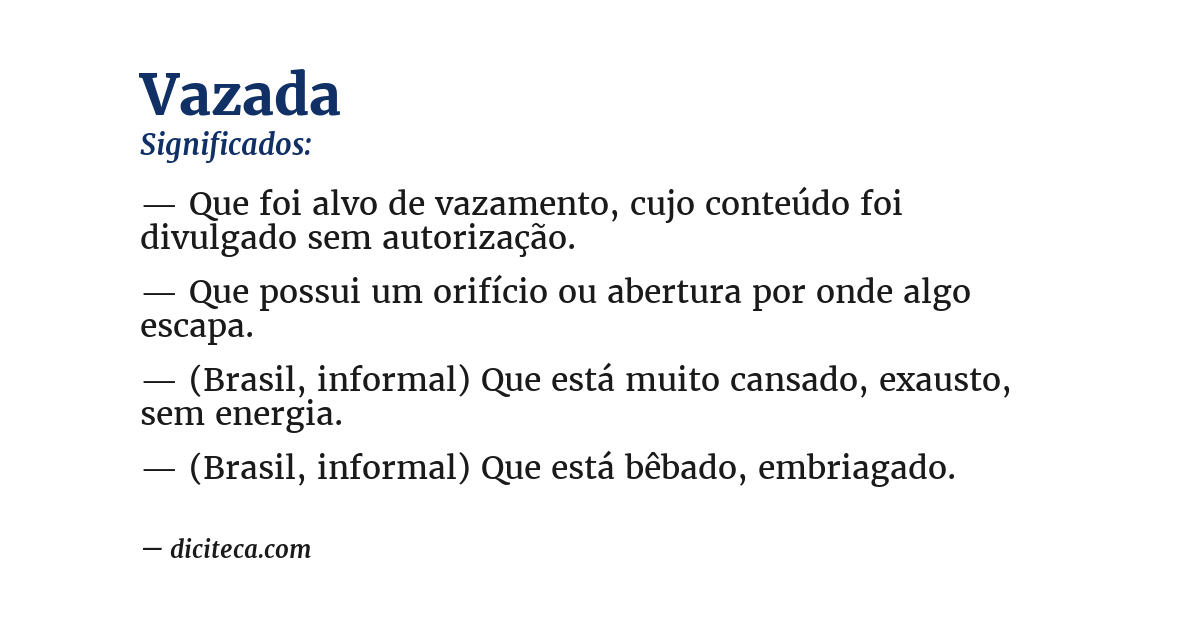 Significado de vazada