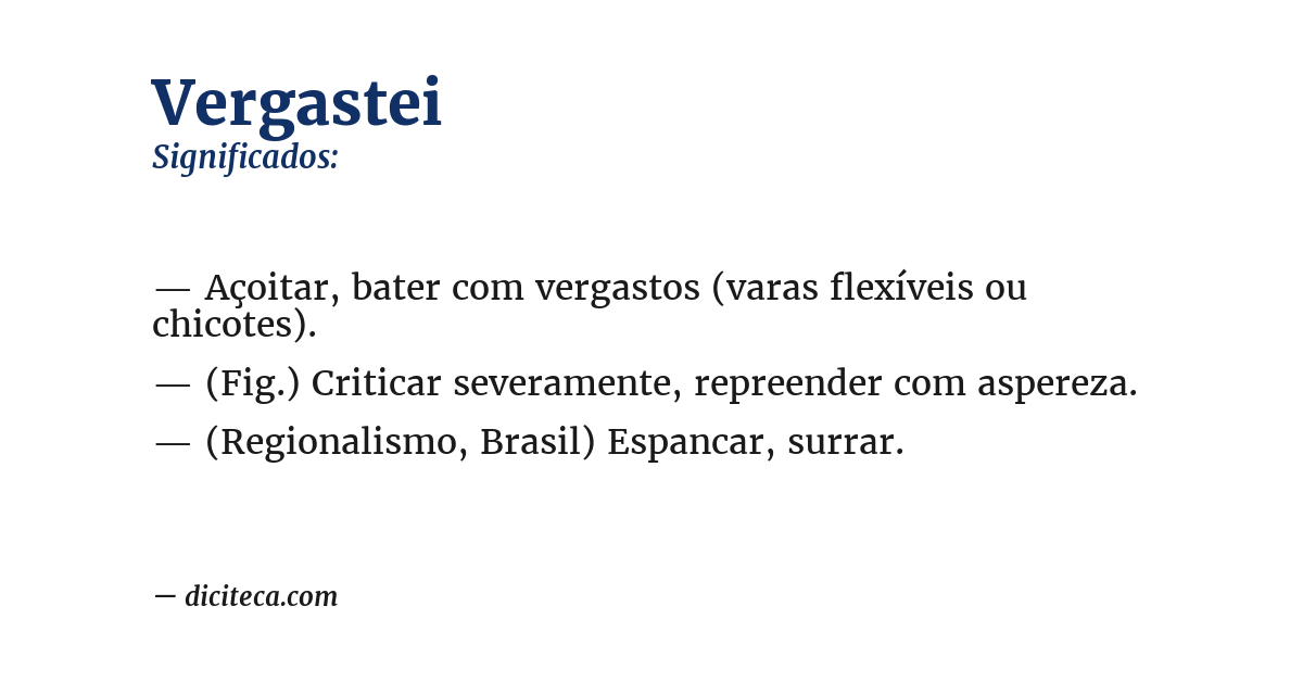 Significado de vergastei