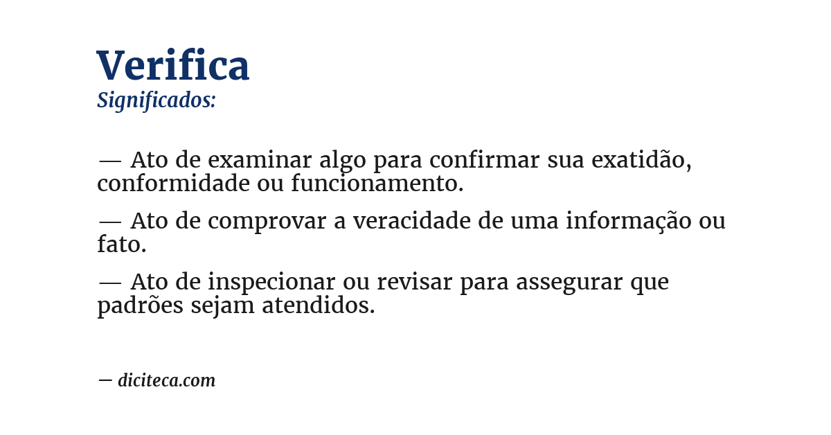 Significado de verifica