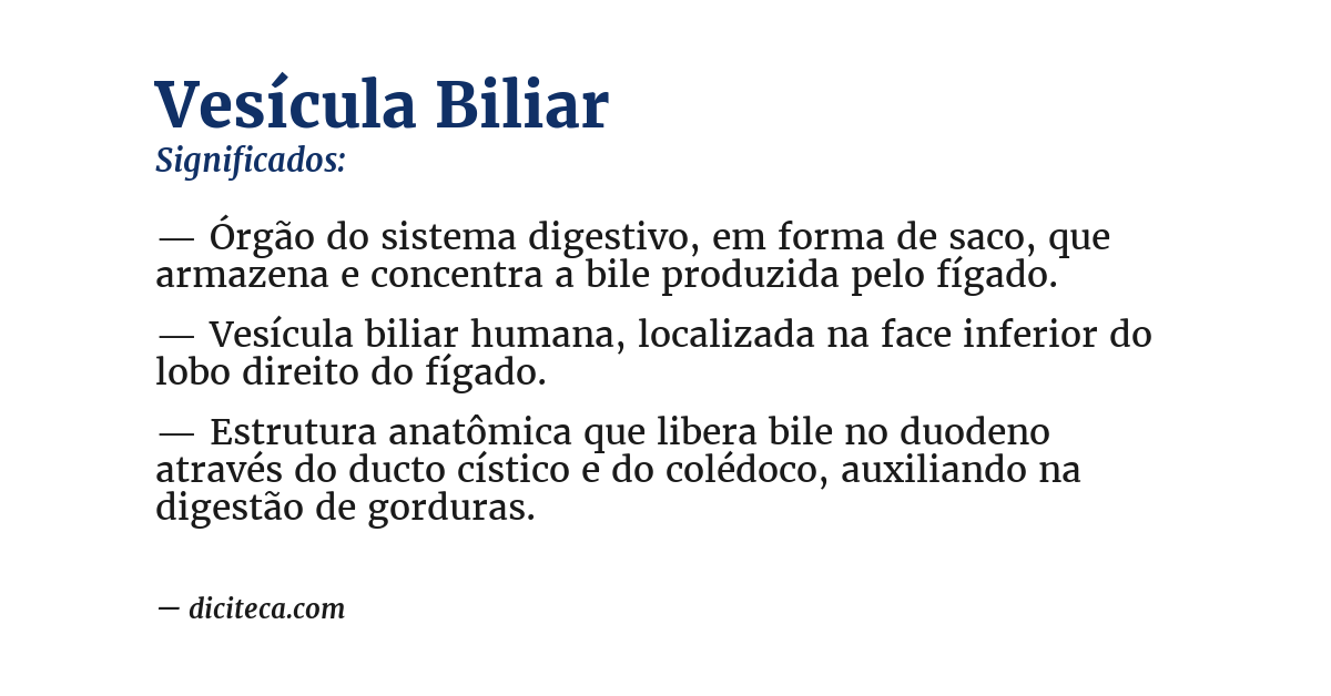 Significado de vesícula biliar