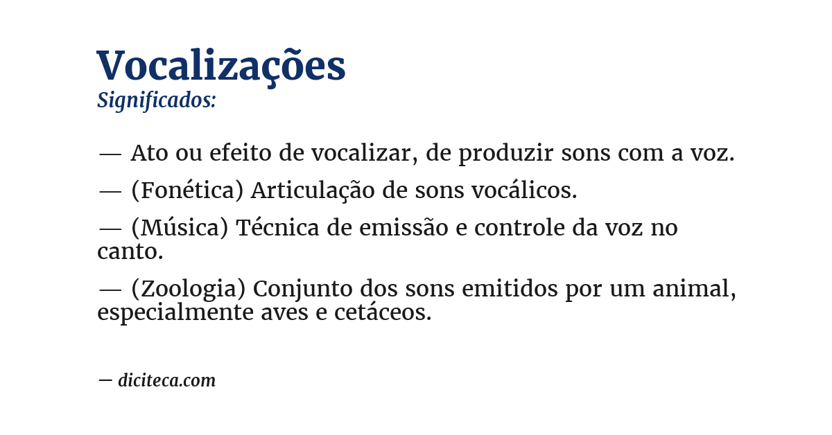 Significado de vocalizações