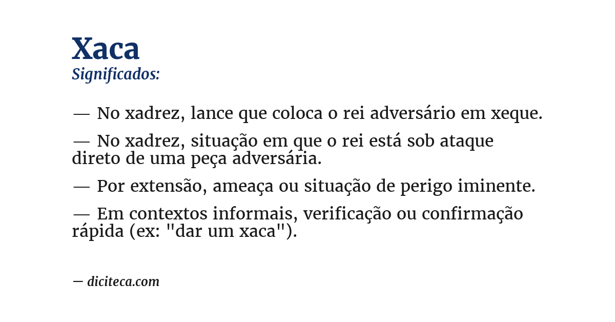 Significado de xaca
