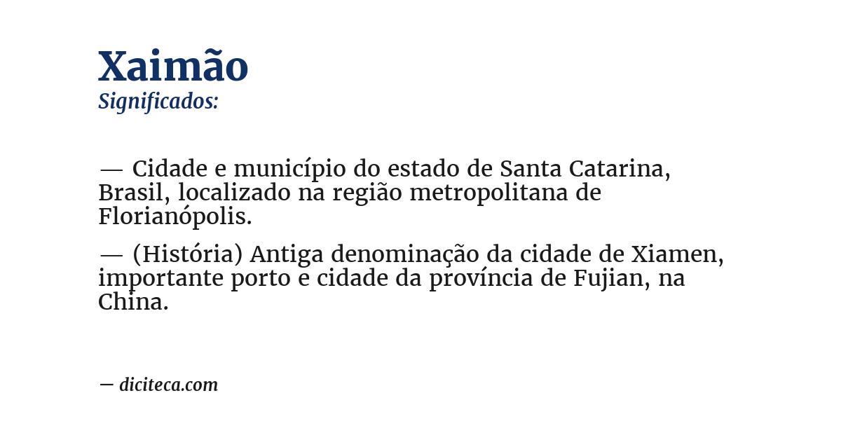 Significado de xaimão