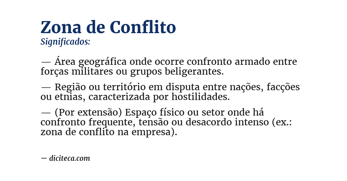 Significado de zona de conflito