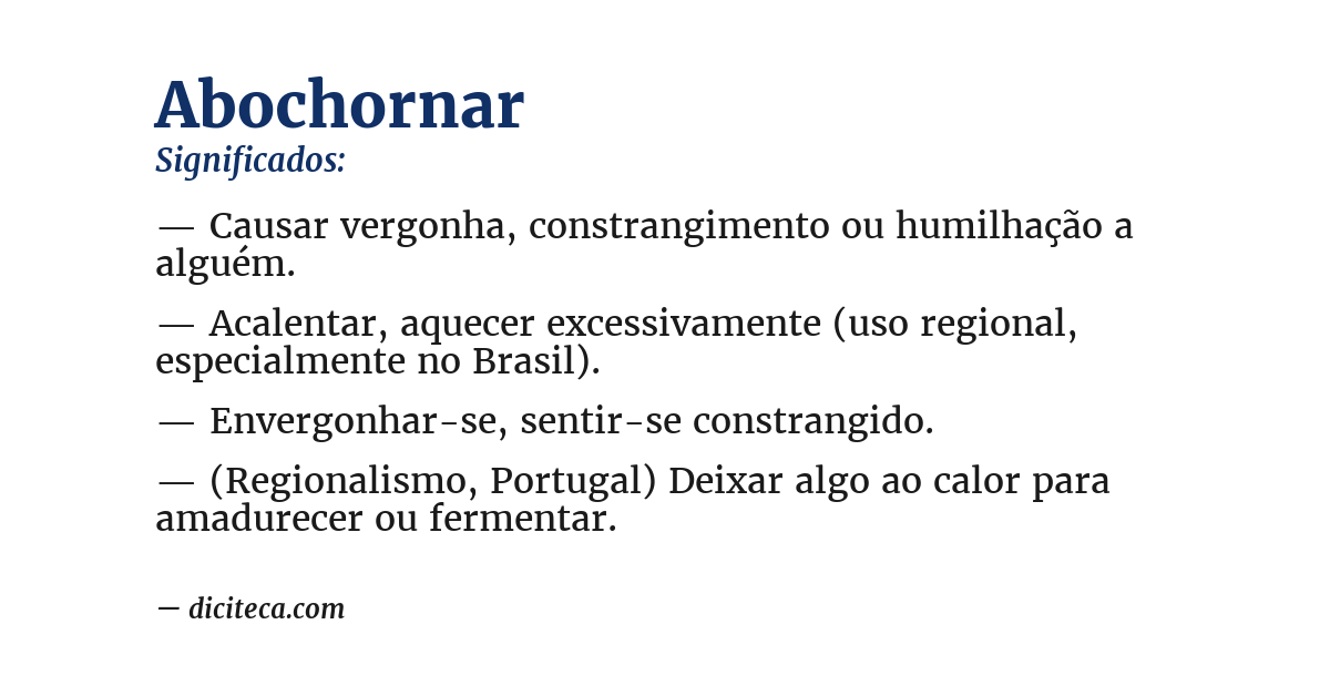 Significado de abochornar