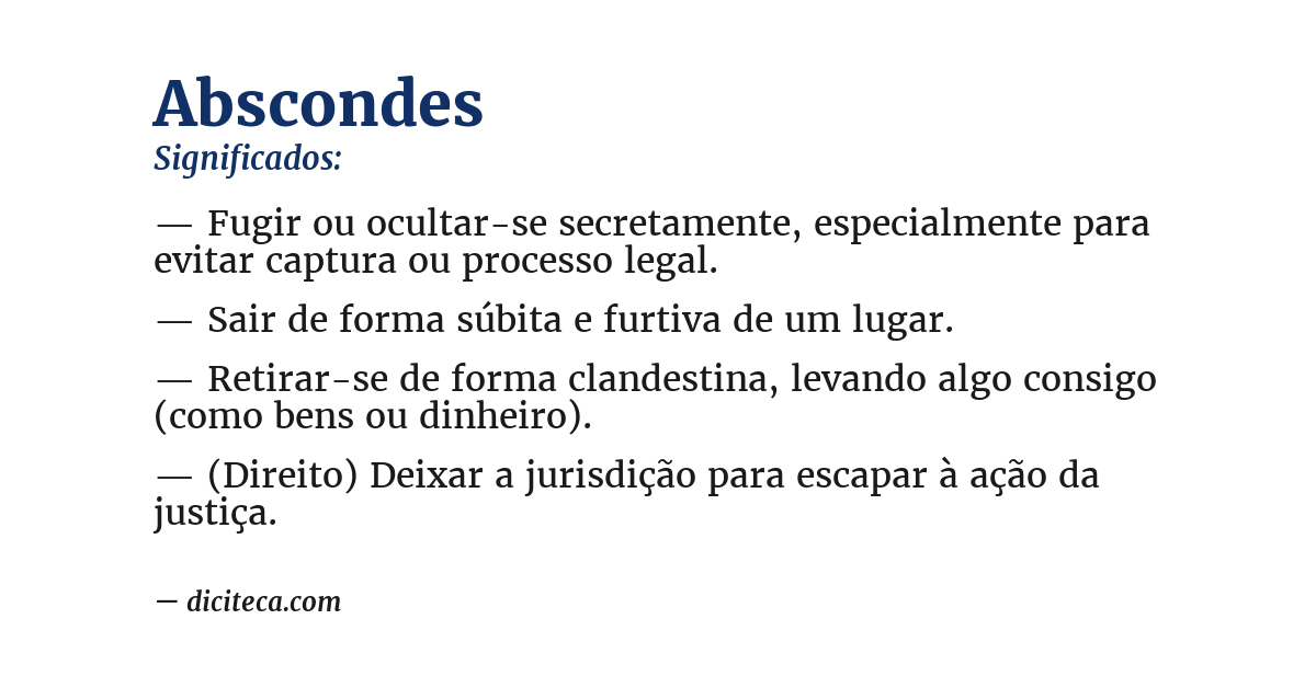 Significado de abscondes