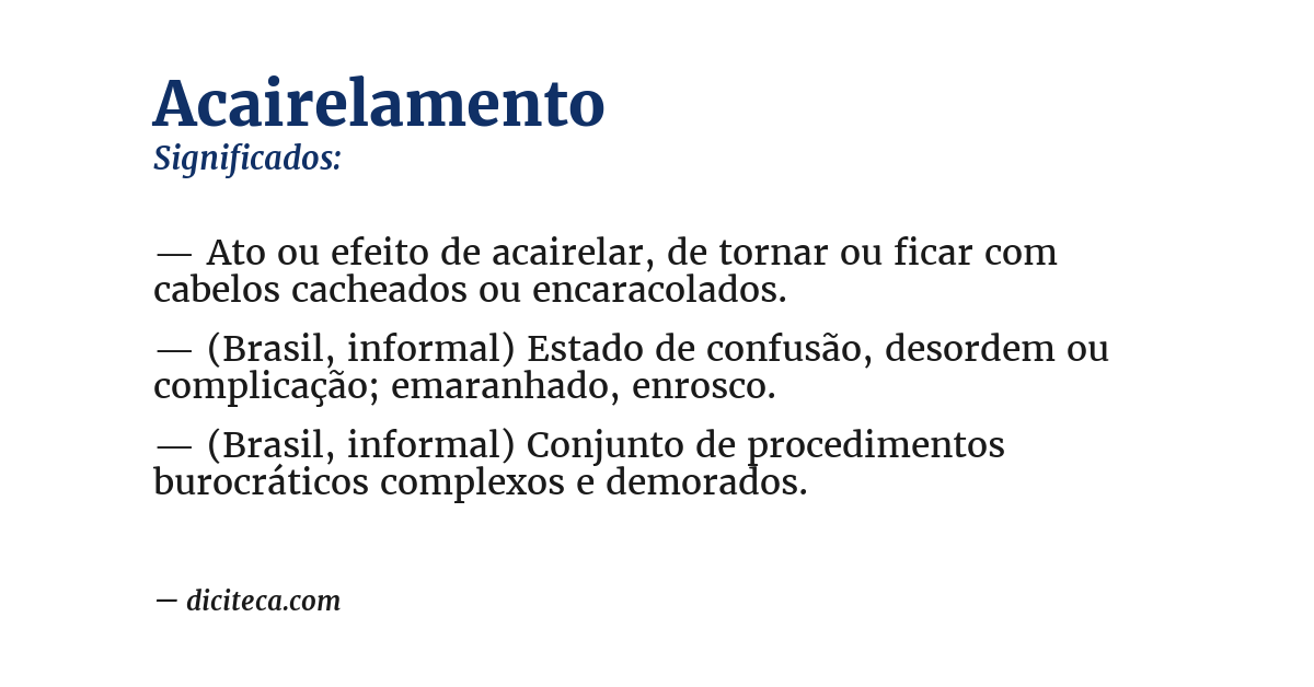 Significado de acairelamento