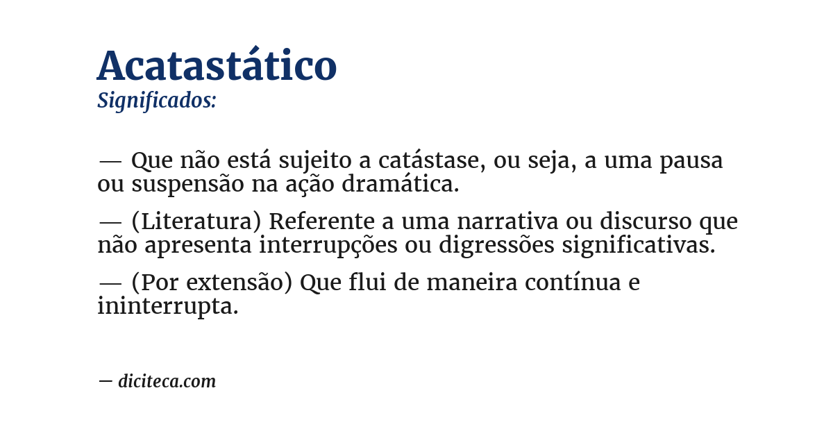 Significado de acatastático