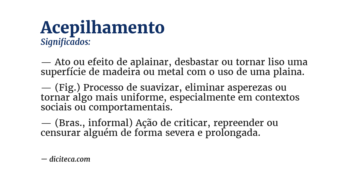 Significado de acepilhamento