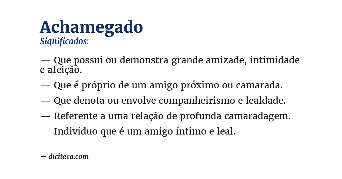 Significado de achamegado