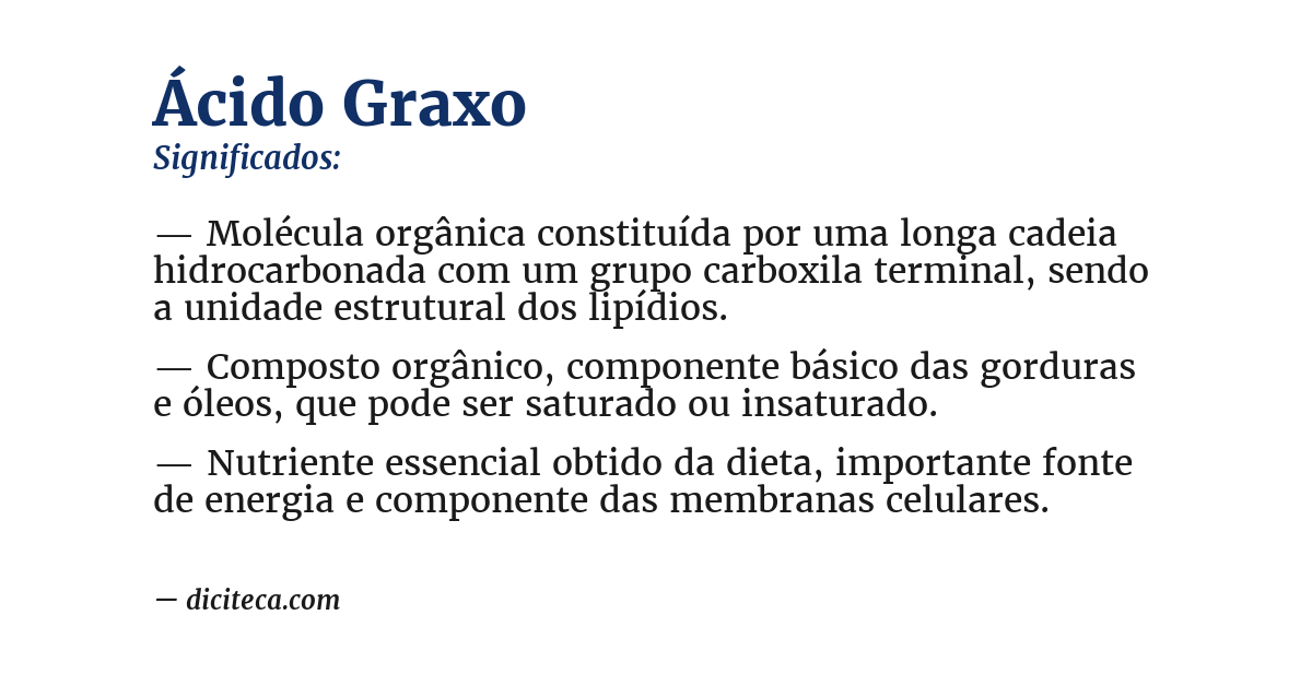 Significado de ácido graxo