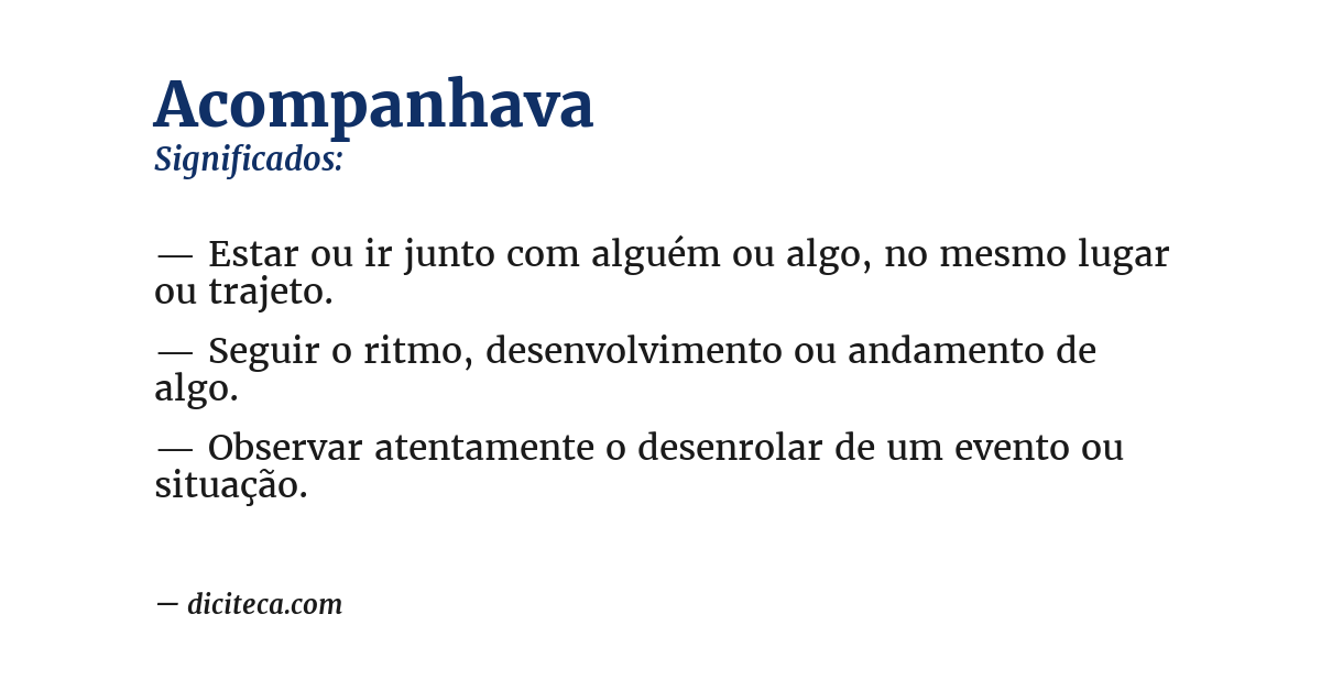 Significado de acompanhava