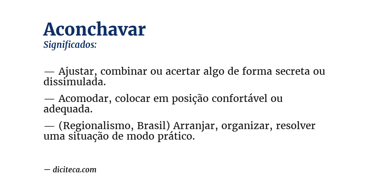 Significado de aconchavar