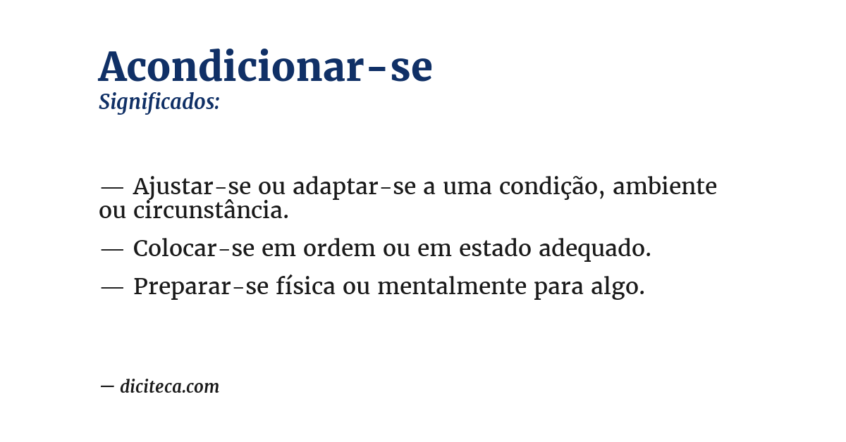 Significado de acondicionar-se
