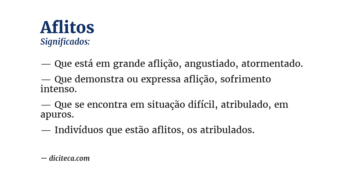 Significado de aflitos