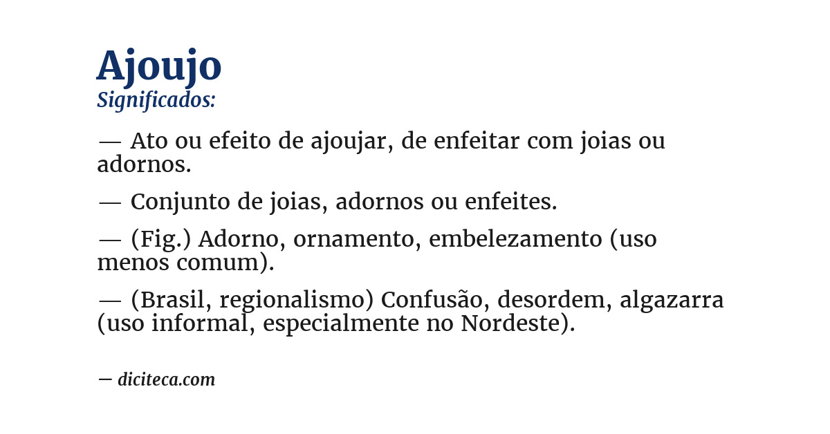 Significado de ajoujo
