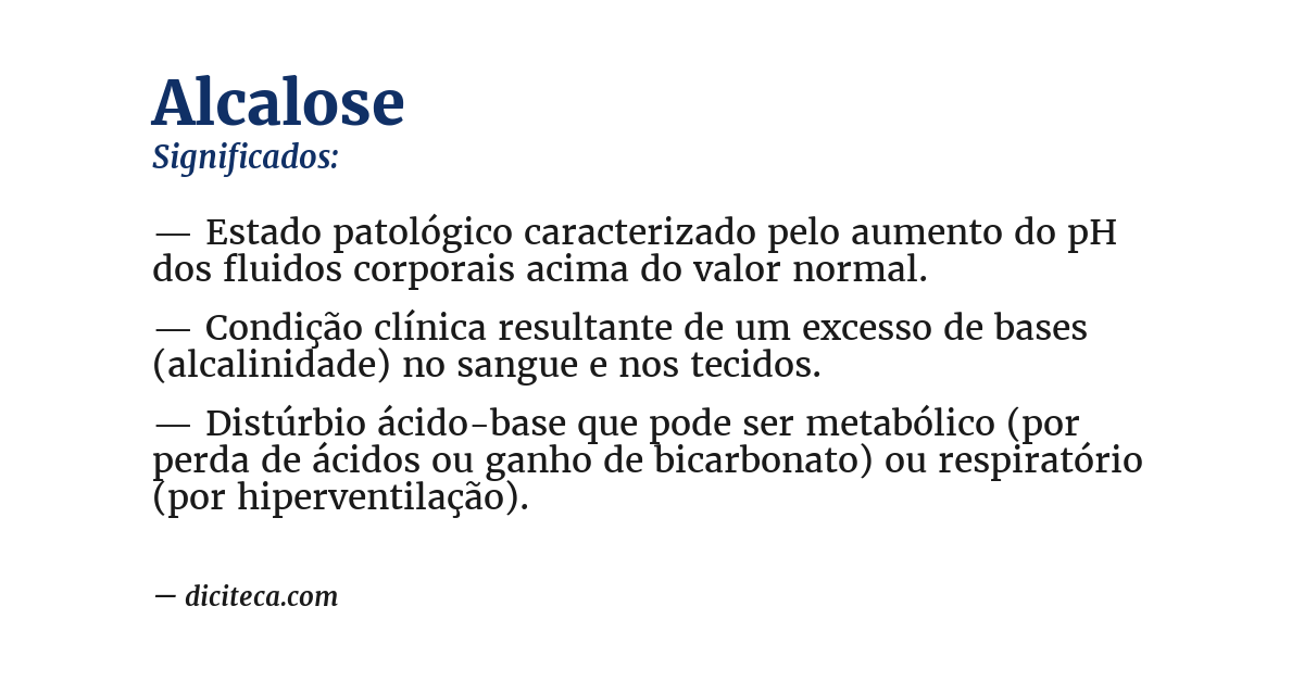 Significado de alcalose