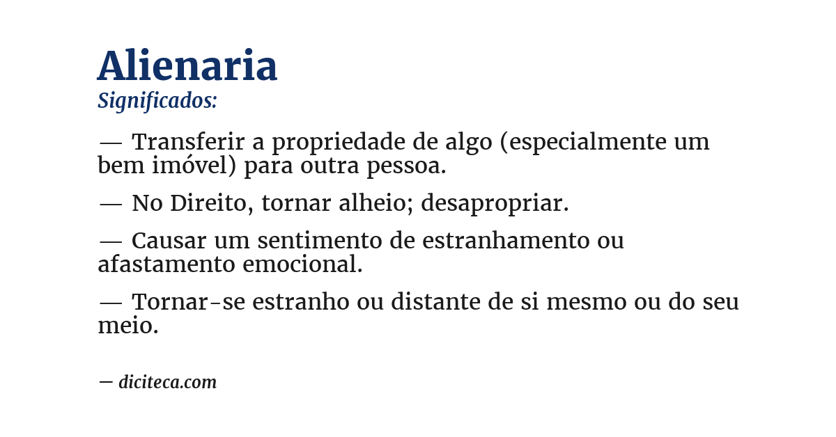 Significado de alienaria