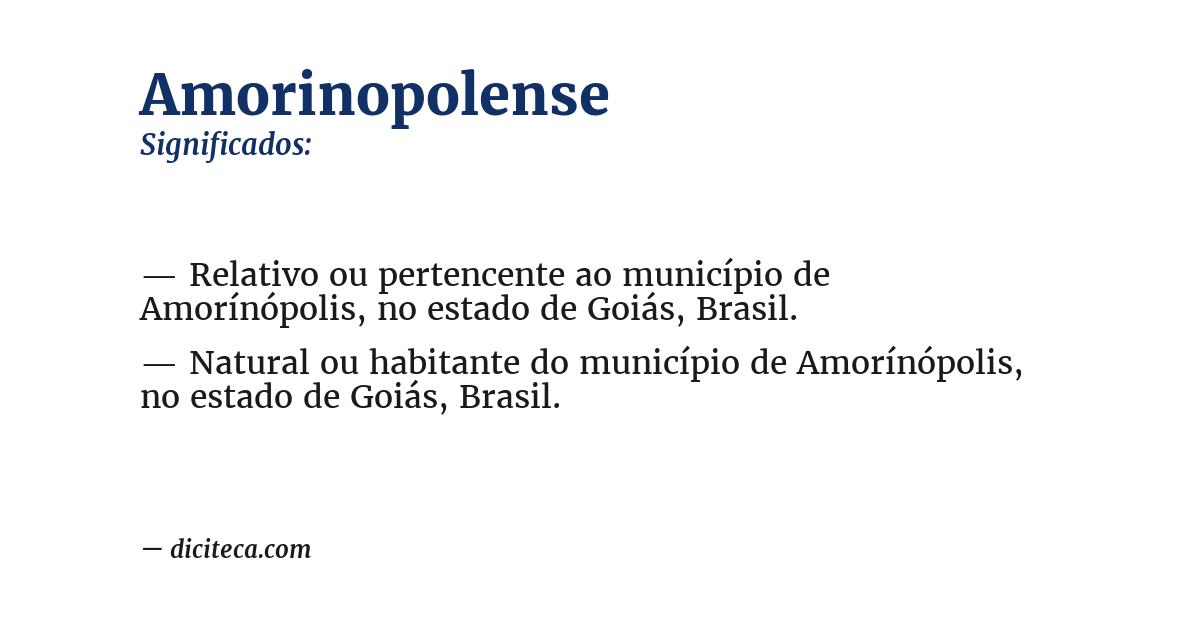 Significado de amorinopolense