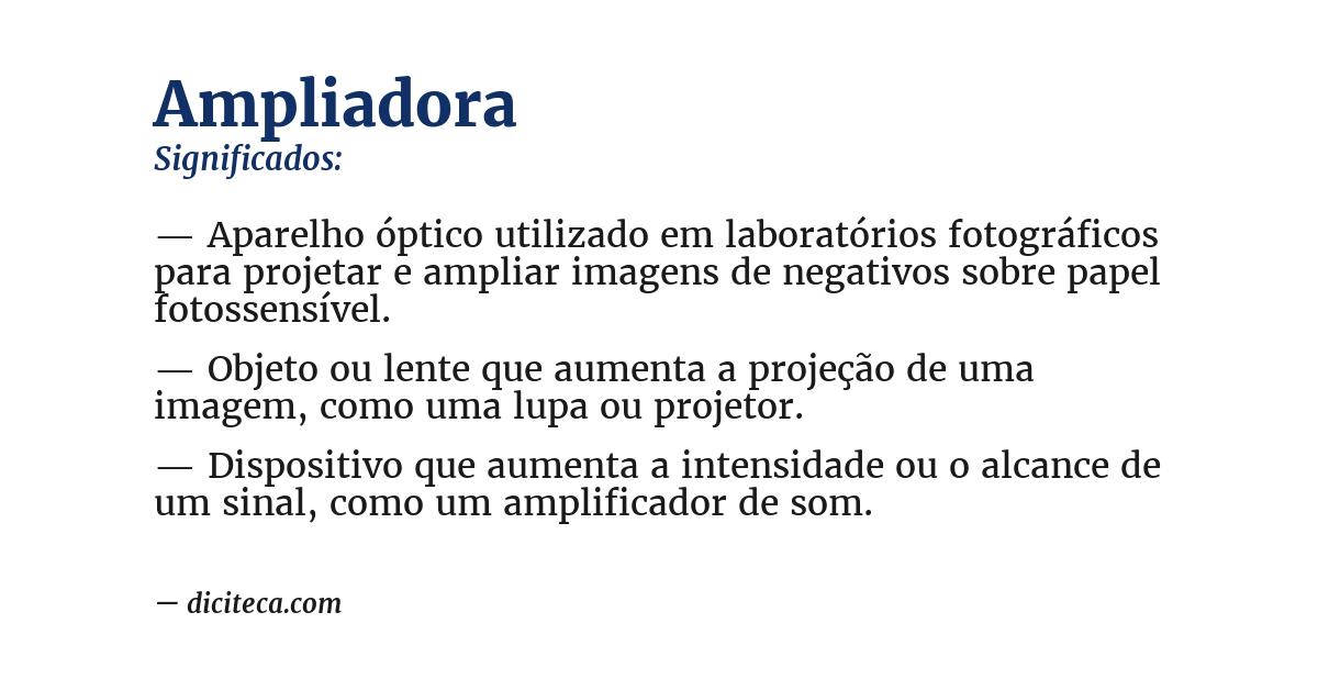 Significado de ampliadora