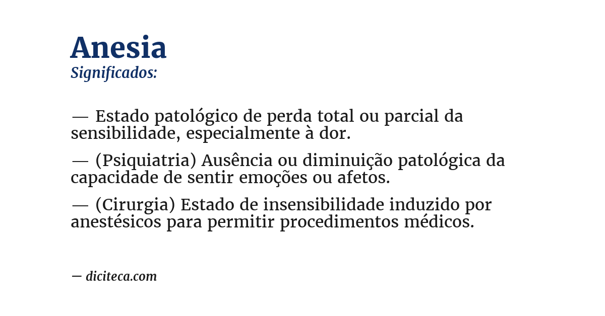 Significado de anesia
