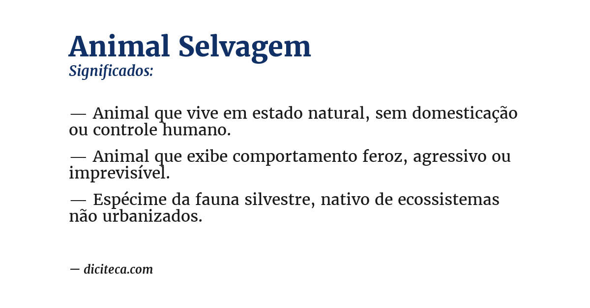 Significado de animal selvagem