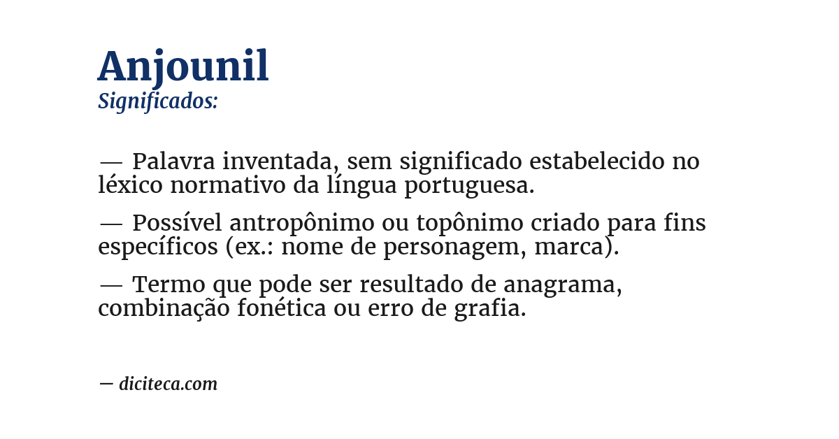 Significado de anjounil