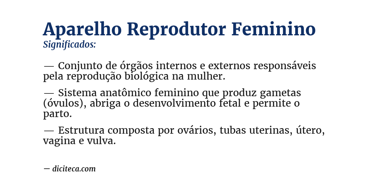 Significado de aparelho reprodutor feminino