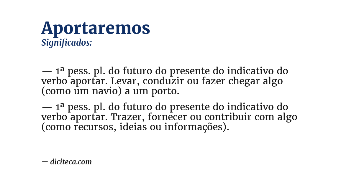 Significado de aportaremos