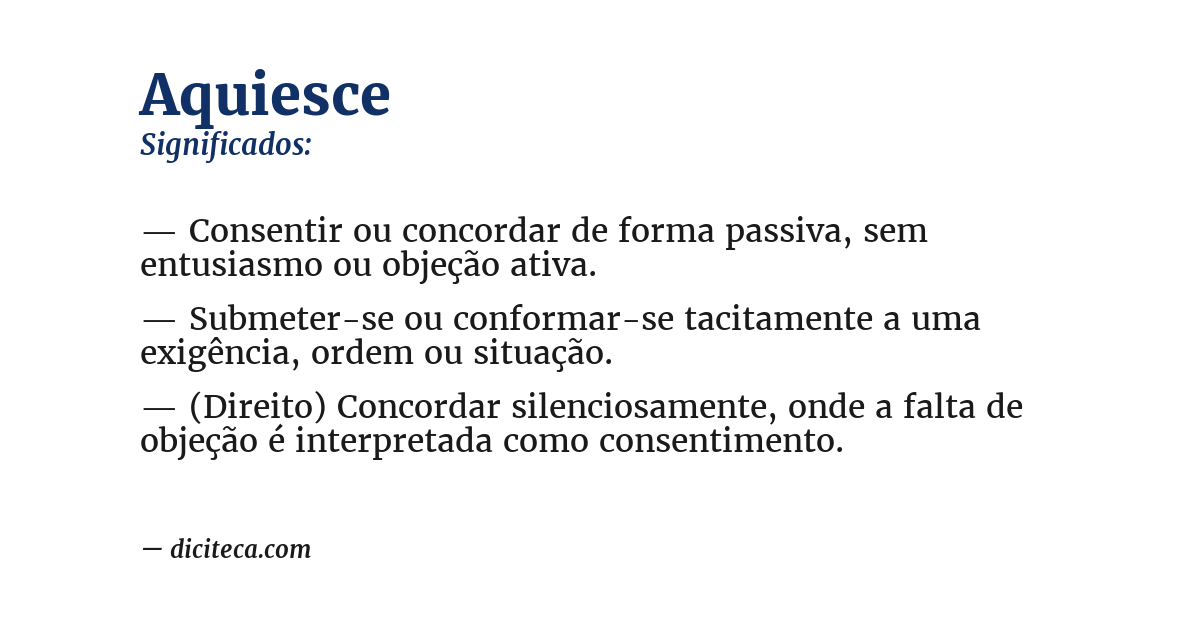 Significado de aquiesce