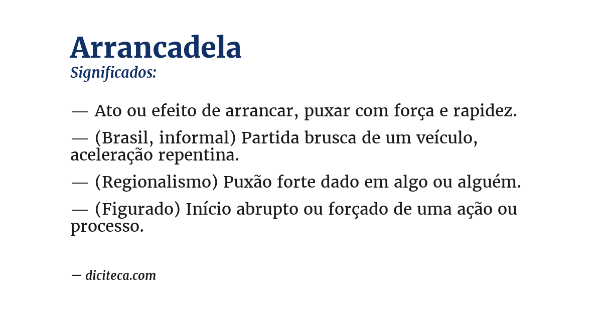 Significado de arrancadela