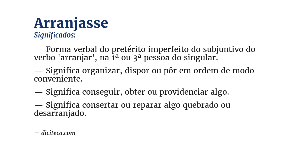 Significado de arranjasse