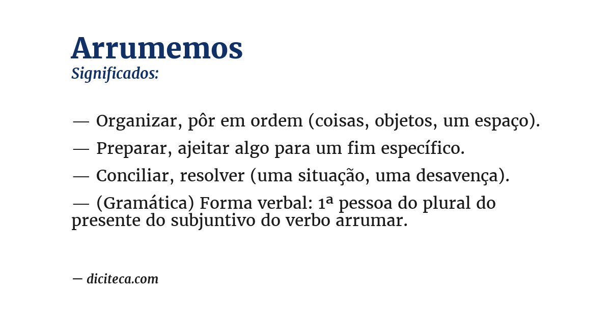 Significado de arrumemos