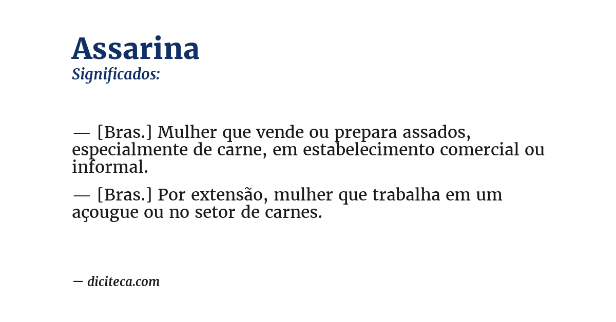 Significado de assarina
