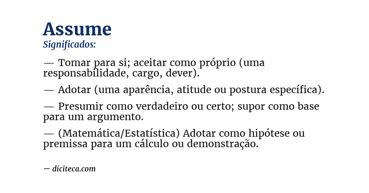 Significado de assume