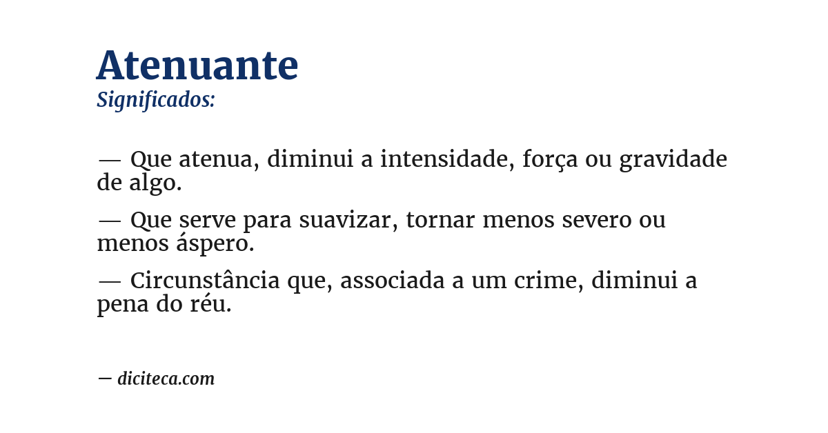 Significado de atenuante