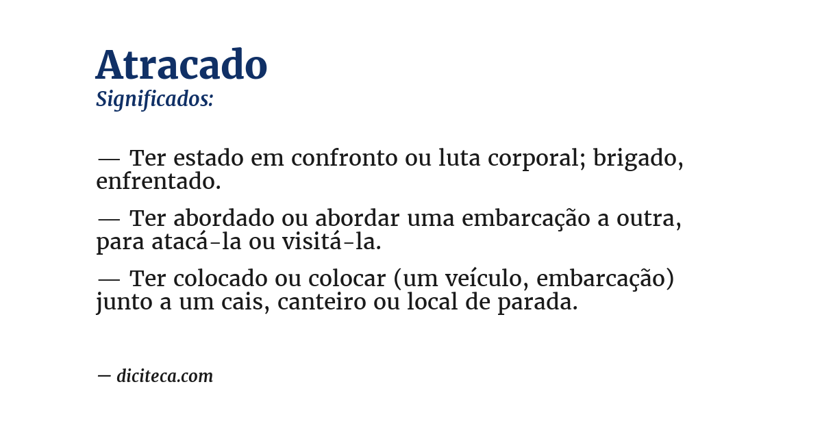 Significado de atracado