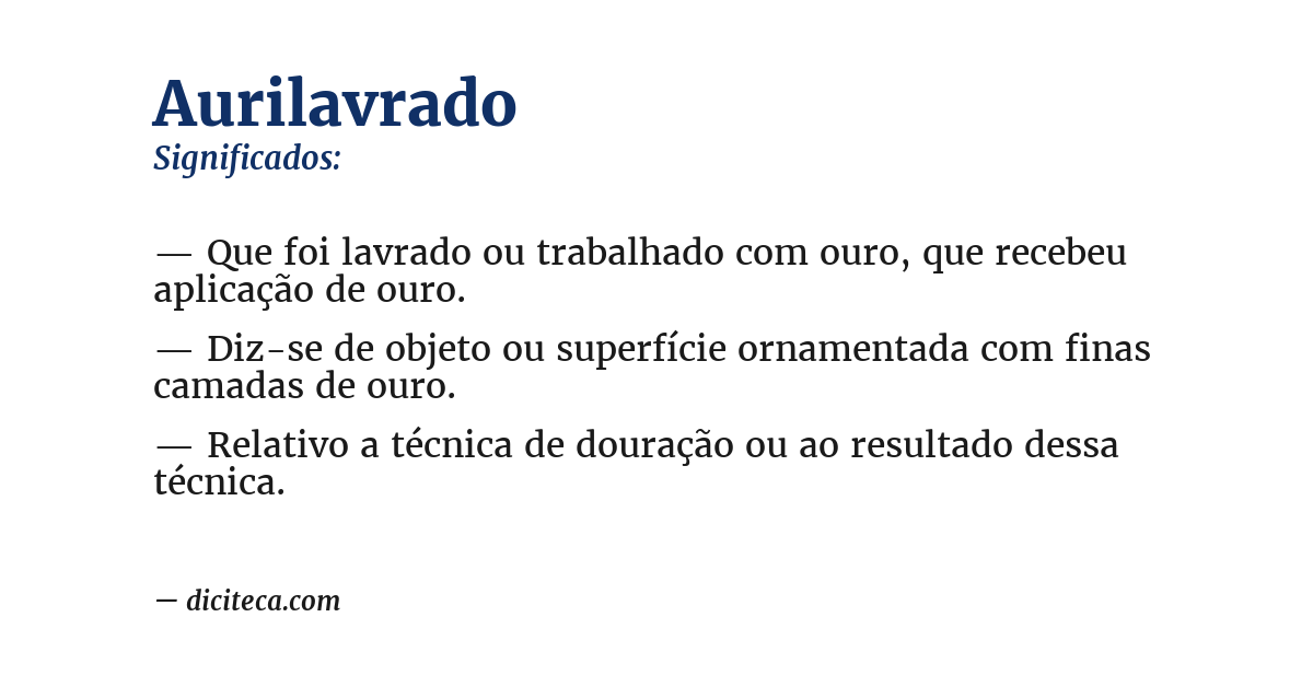 Significado de aurilavrado