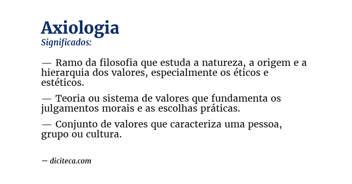 Significado de axiologia