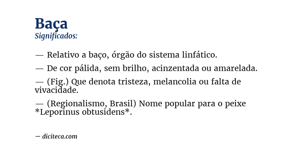Significado de baça