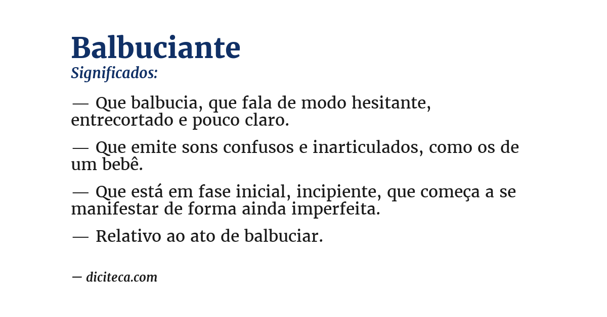 Significado de balbuciante