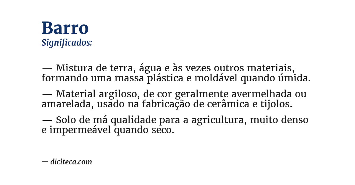 Significado de barro