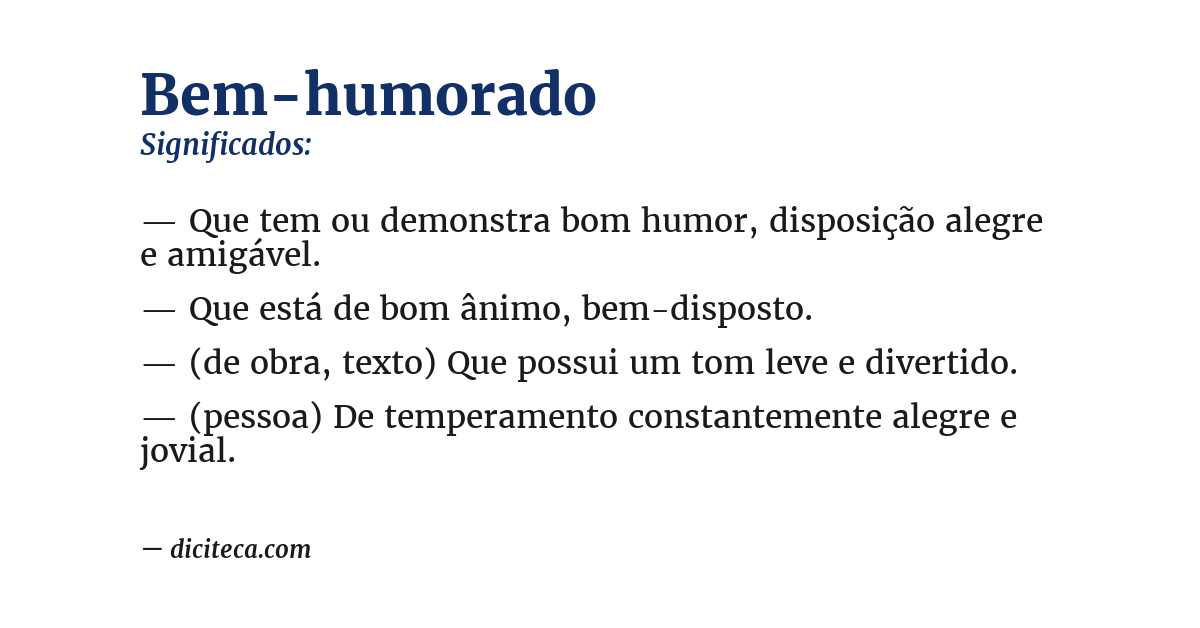 Significado de bem-humorado