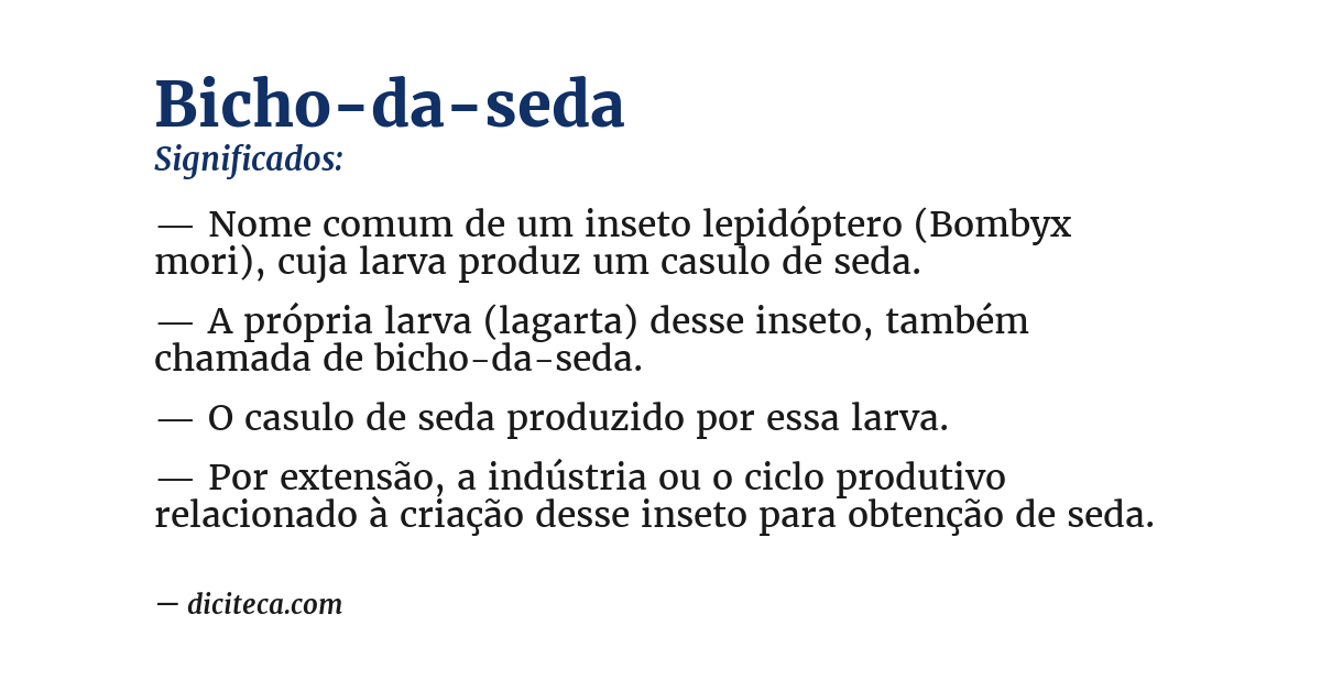 Significado de bicho-da-seda
