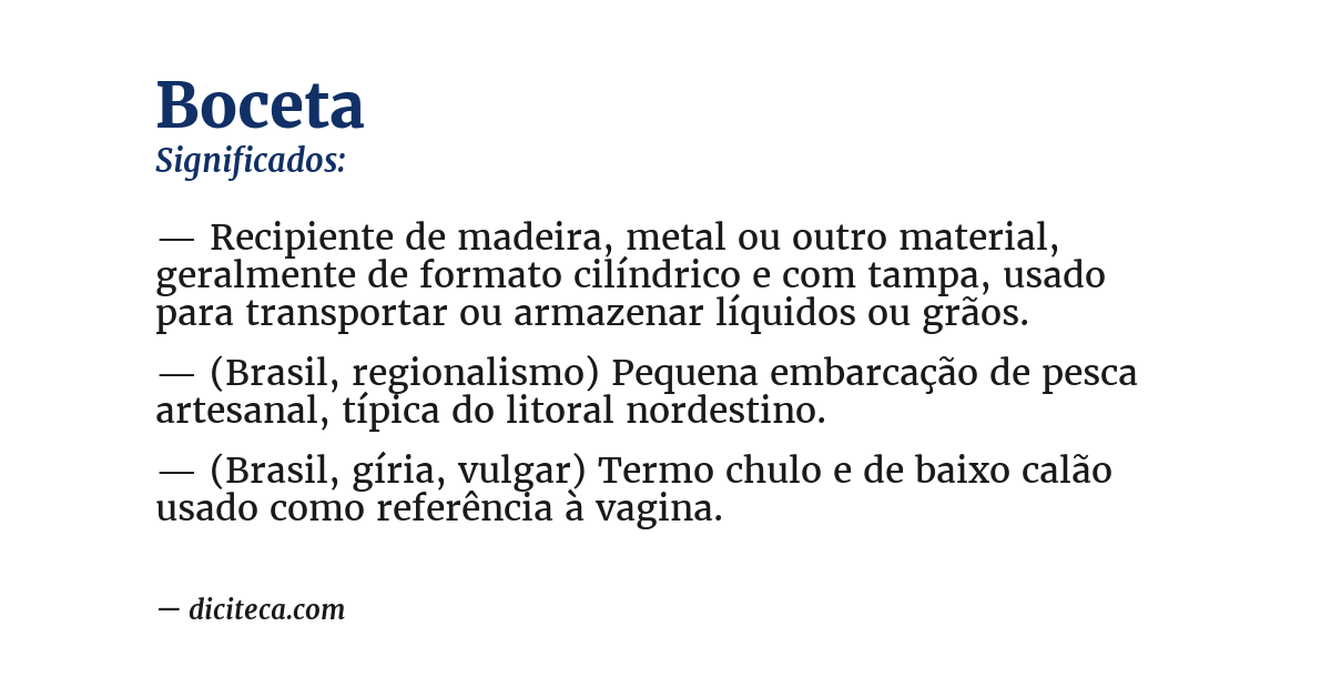 Significado de boceta