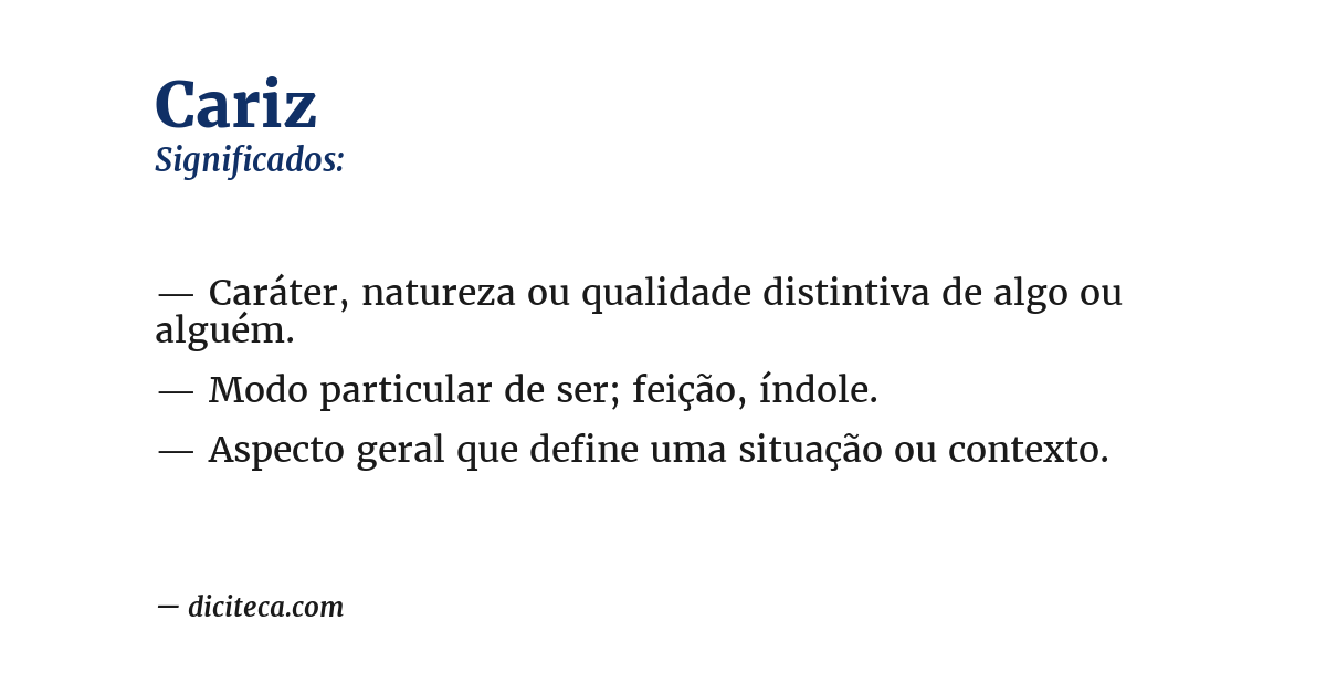 Significado de cariz